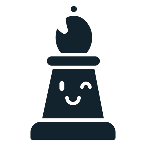 Bishop cute chess dark piece cut out PNG Design