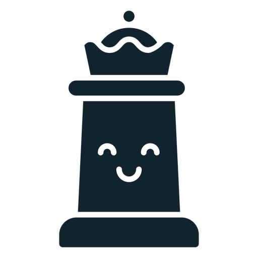 Queen cute chess dark piece cut out PNG Design