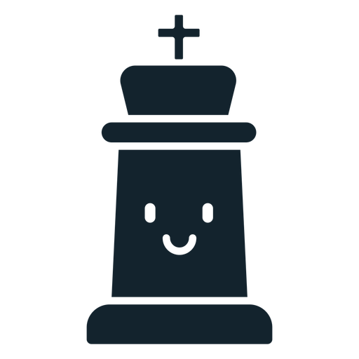 King cute chess dark piece cut out PNG Design