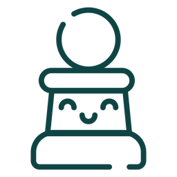 Pawn cute chess piece simple stroke PNG Design