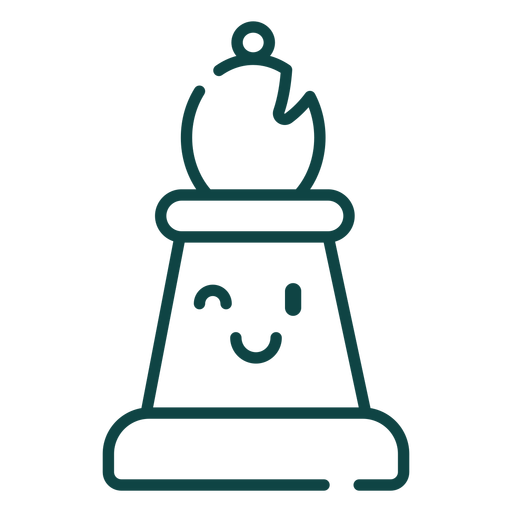 Pawn cute chess piece stroke PNG Design