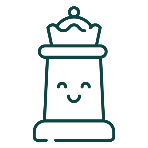 Queen cute chess piece stroke PNG Design