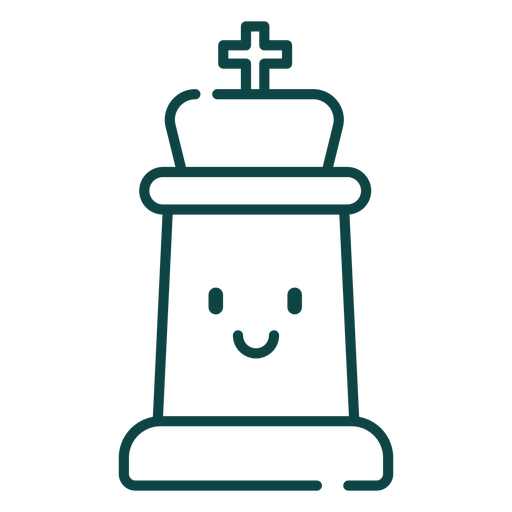 King cute chess piece stroke PNG Design
