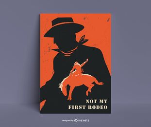 Cowboy rodeo silhouettes poster design