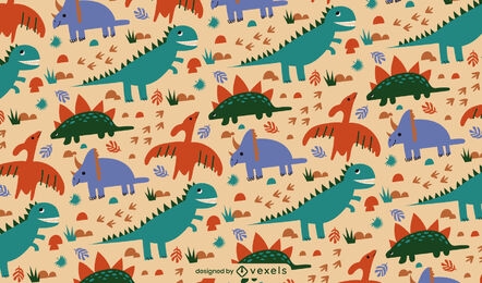 Dinosaur animals jurassic pattern design