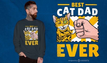 Fist-bumping cat dad quote t-shirt design