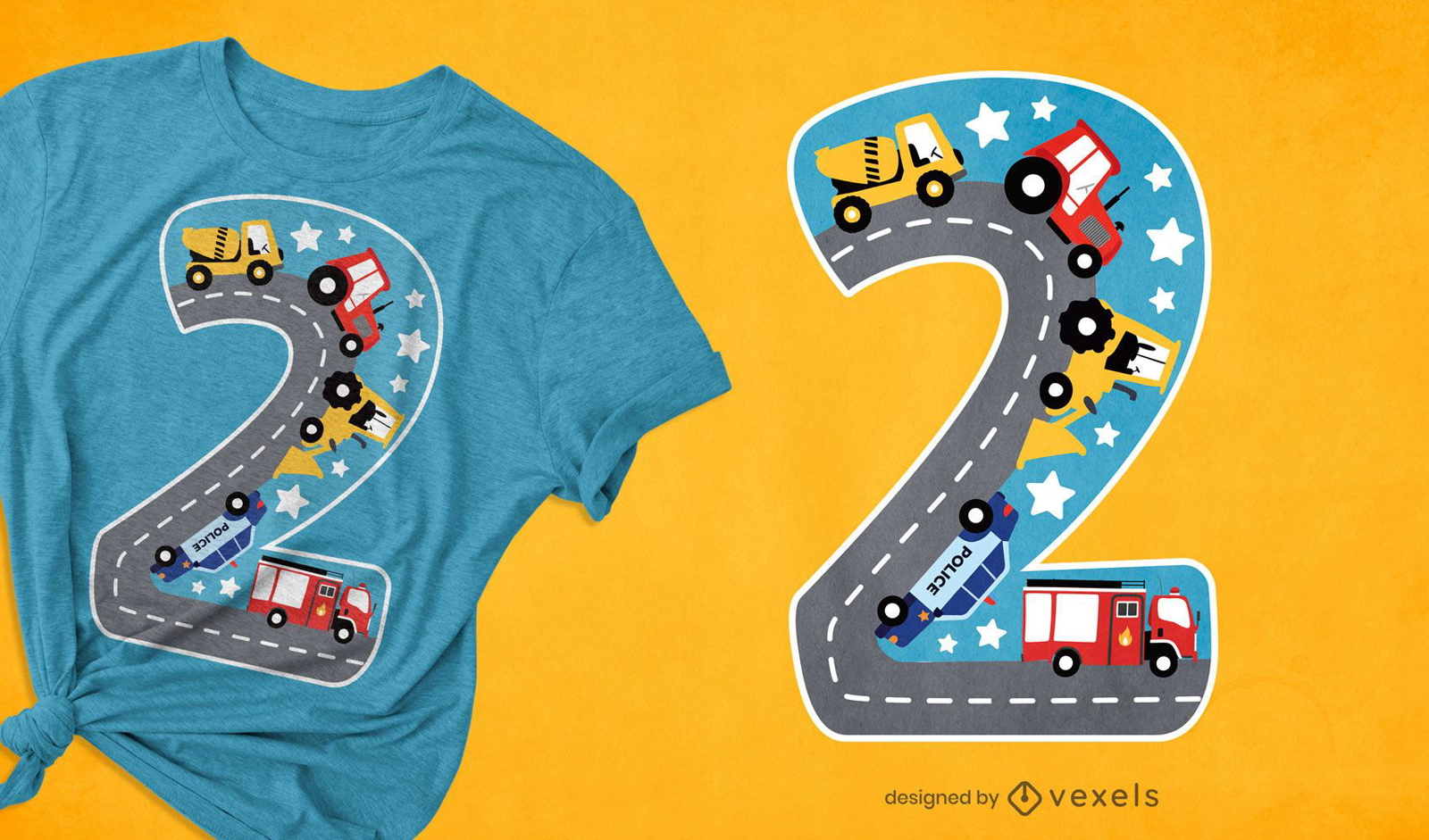 Number two child age t-shirt design