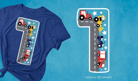 Diseño de camiseta número uno para niños