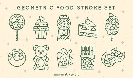 Geometric food stroke set