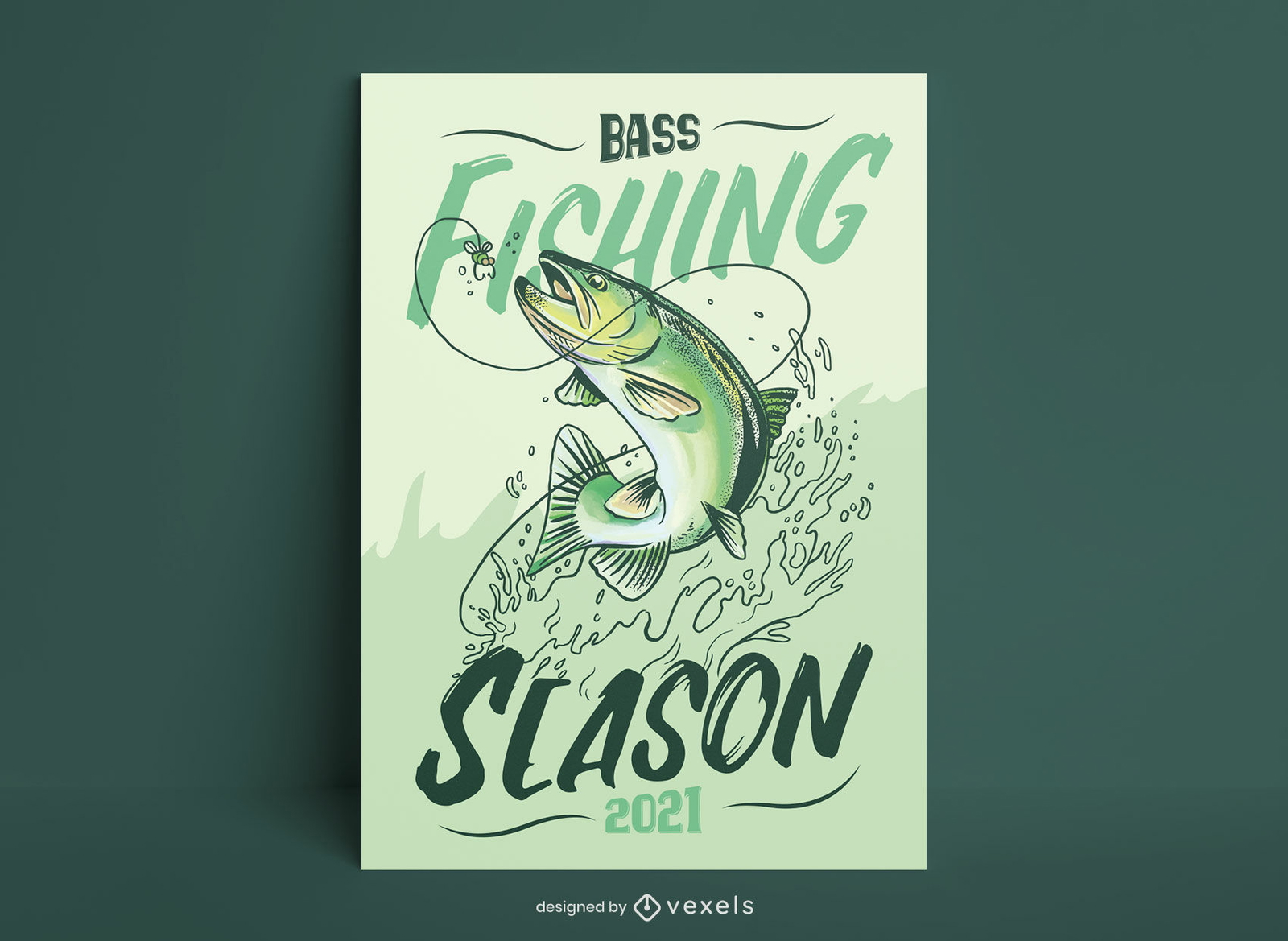 Plakatvorlage für die Bass-Angelsaison