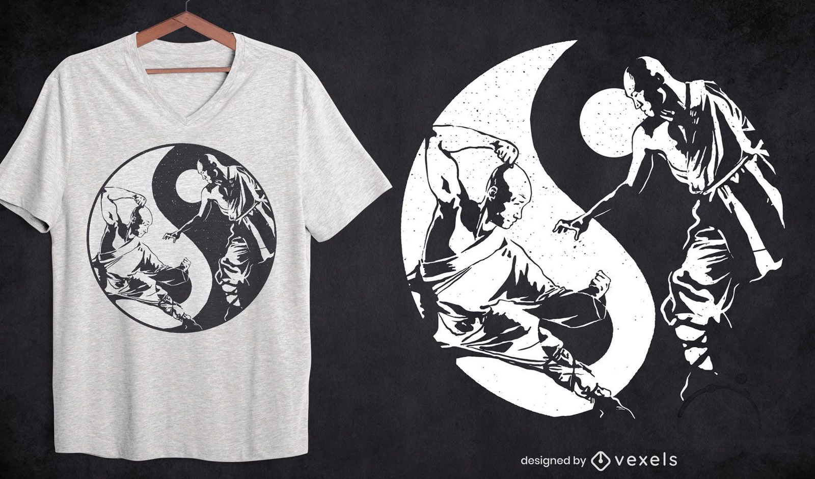 Yin yang martial arts sport t-shirt design