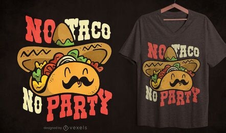 Diseño de camiseta de dibujos animados de fiesta de tacos mexicanos