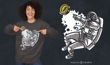 Flying astronaut with crypto t-shirt design