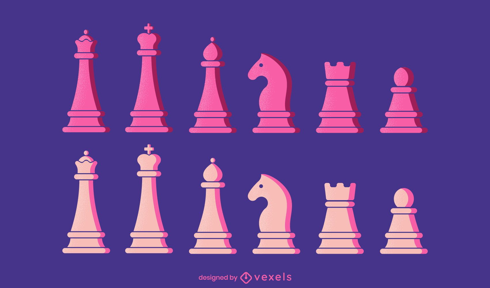 Classic Chess Pieces Cut Out Set Vector Download