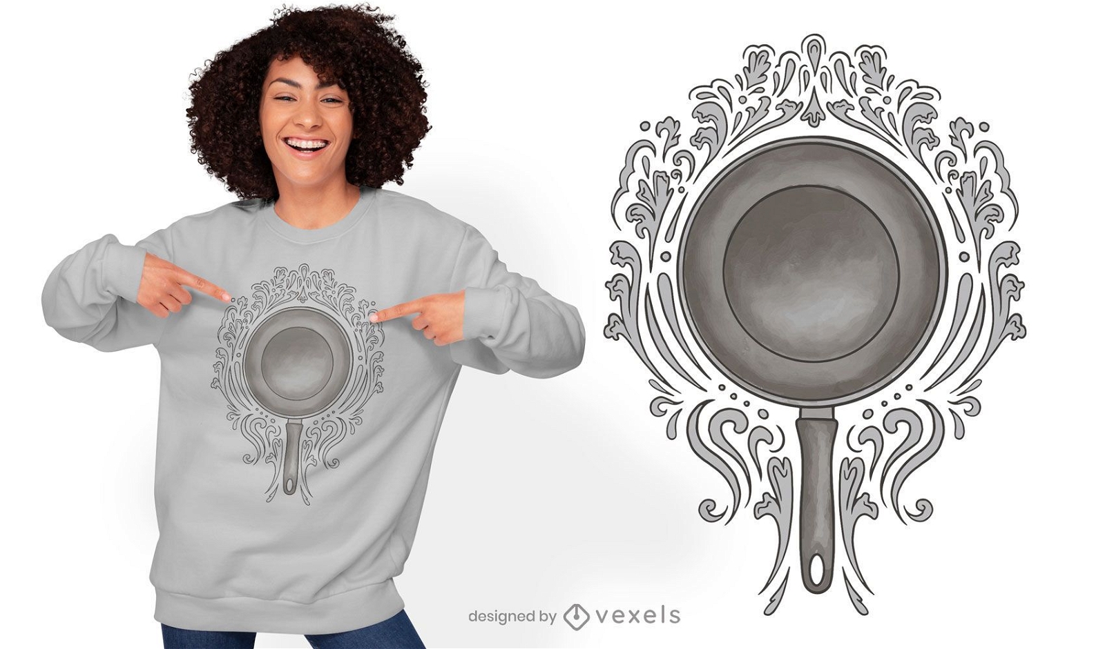 Cooking pan swirls illustration t-shirt design