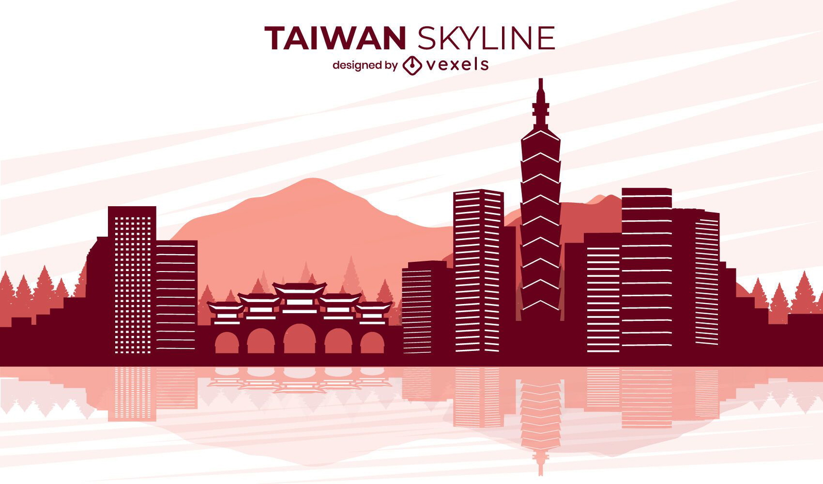 Diseño del horizonte del paisaje de la ciudad de Taiwán