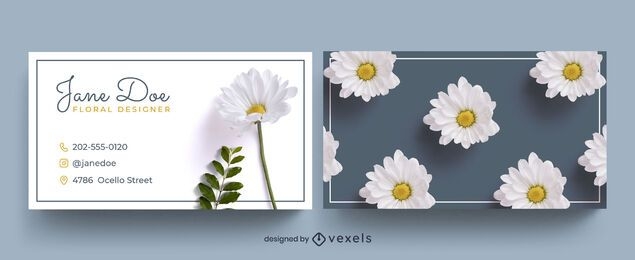Modelo de cartão de visita padrão de flor fotográfica