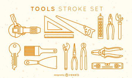 Set of tools stroke elements