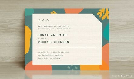 Wedding invitation abstract template
