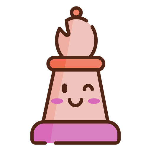 Pawn cute chess piece color stroke PNG Design