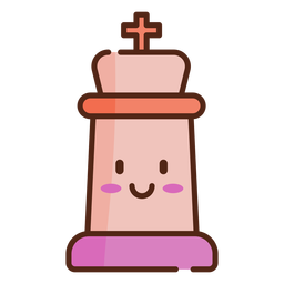 King cute chess piece color stroke Transparent PNG