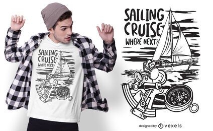 Diseño de camiseta de crucero de vela.