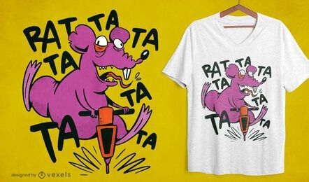 Design de t-shirt de rato louco