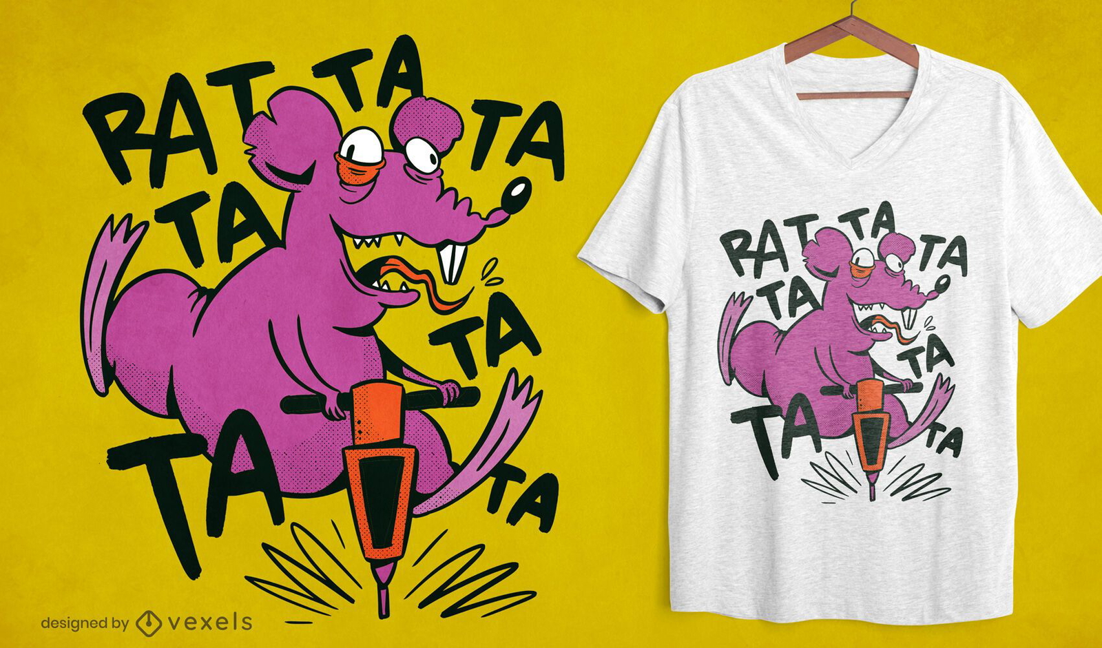 Crazy rat t-shirt design