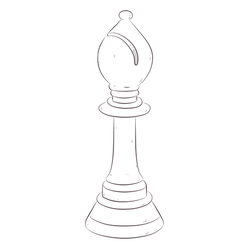 Bishop chess piece line art PNG Design