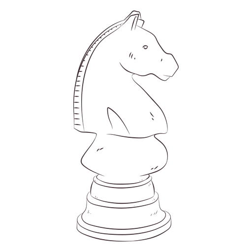Knight chess piece line art