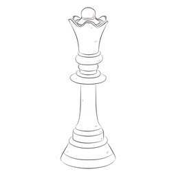 Queen chess piece line art