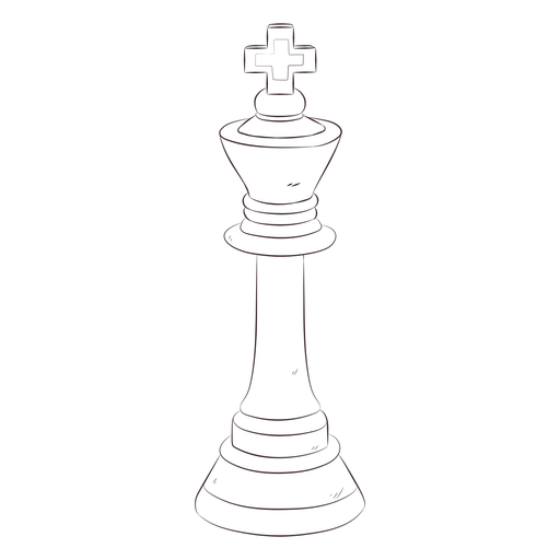 King chess piece line art PNG Design