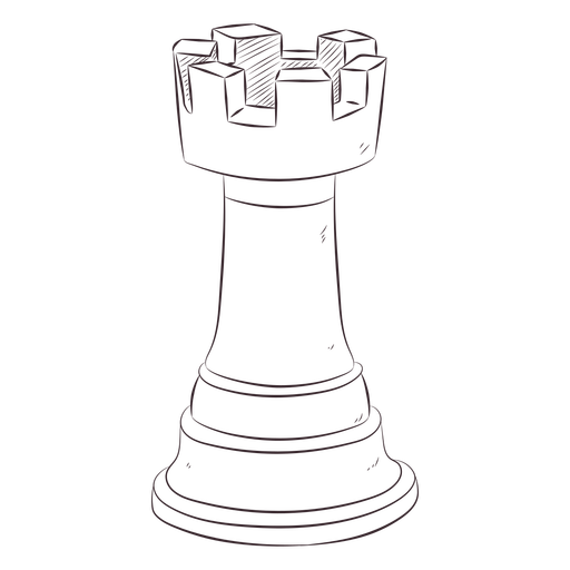 Rook chess piece line art