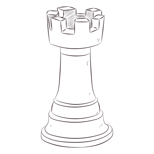 Rook Chess Piece Black Color Stroke PNG & SVG Design For T-Shirts