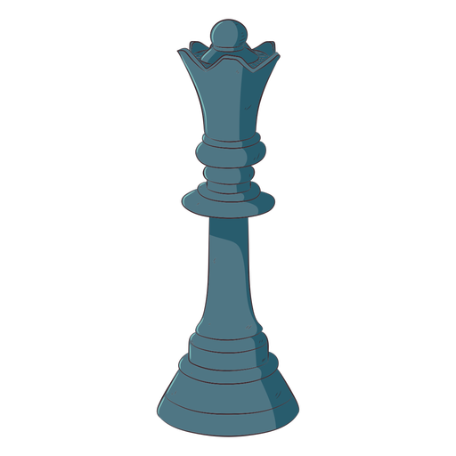 Queen chess piece line art illustration