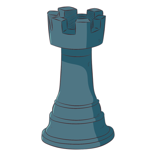 Rook chess piece line art illustration PNG Design