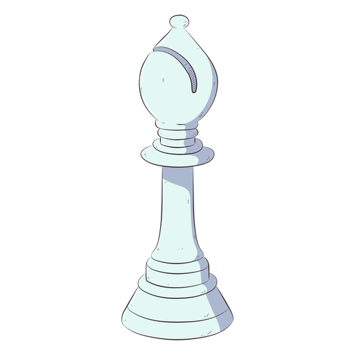 Bishop white chess piece line art illustration PNG Design