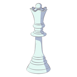 Queen white chess piece line art illustration PNG Design