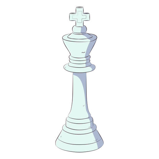 King white chess piece line art illustration PNG Design