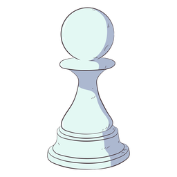 Pawn white chess piece line art illustration Transparent PNG