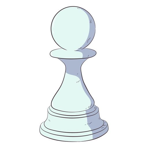 Pawn white chess piece line art illustration PNG Design