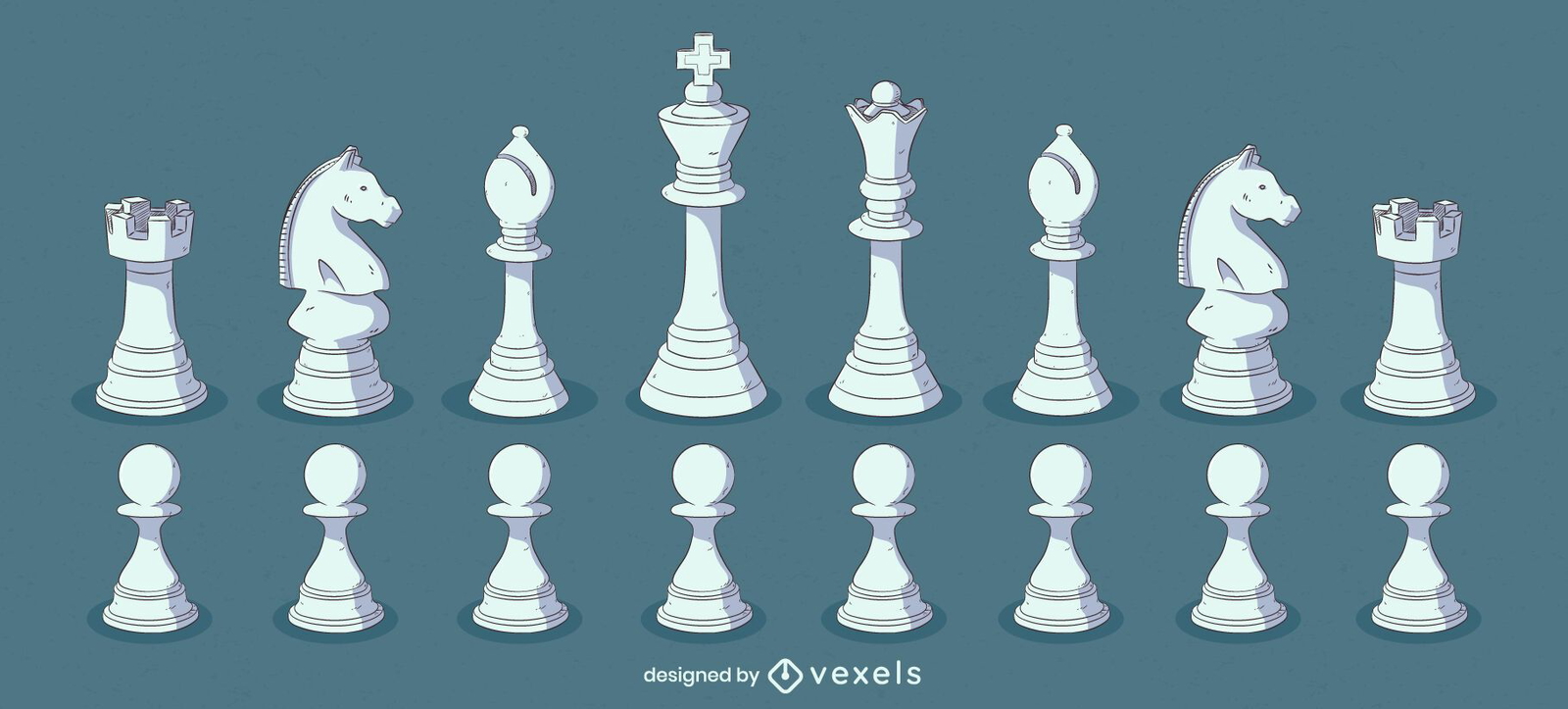 Premium Vector  Chess board game chess pieces from multicolored