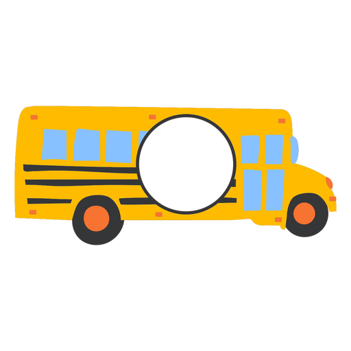 Side school bus rounded label flat