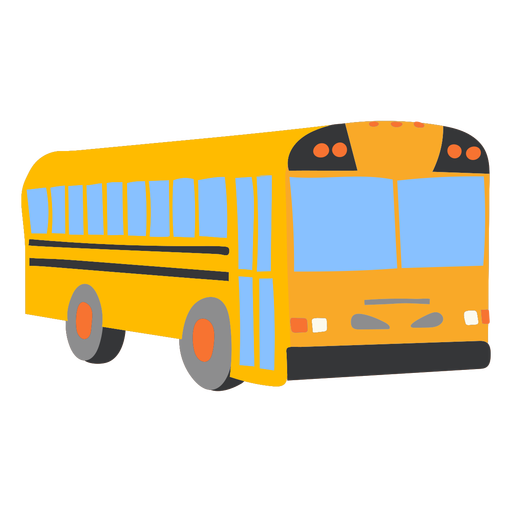 School bus semi frontal flat PNG Design