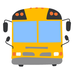 School bus frontal flat PNG Design