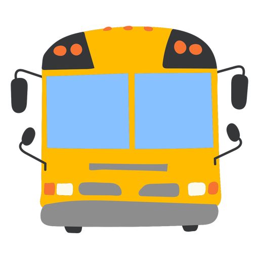 School bus frontal flat PNG Design