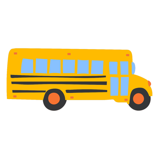 Simple school bus side flat PNG Design
