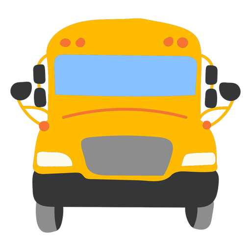 School bus frontal view flat PNG Design