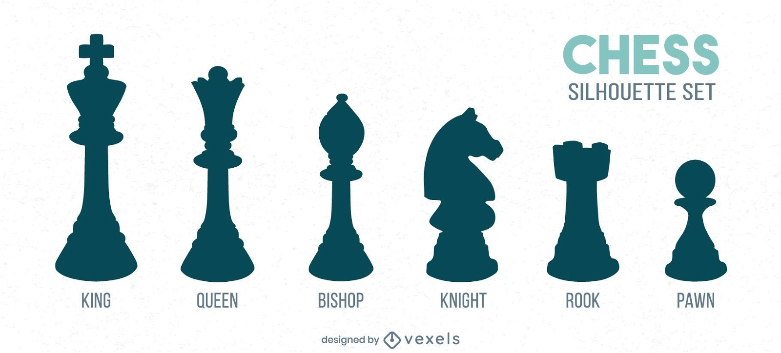 Schachfiguren detaillierte Silhouetten Set