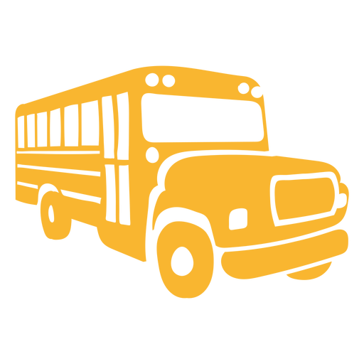 Small side school bus color cut out PNG Design